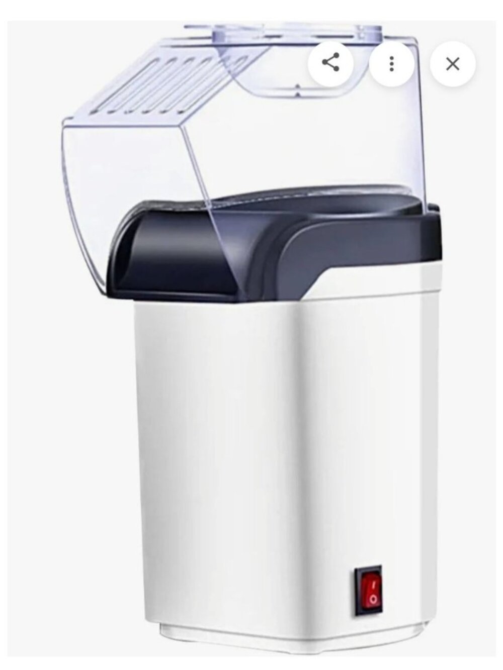 Hot Air Popcorn Popper Compact Electric Popcorn Maker BPA-Free Oil-Free